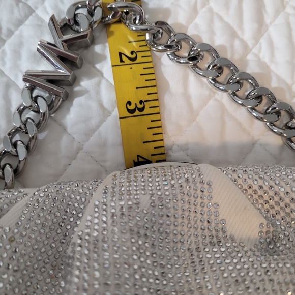 Michael Kors Nola Small Crystal Embellished Clutch Metallic Chain and Kisslock - Picture 11 of 11
